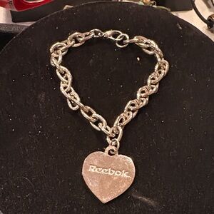 Reebok Silver Heart Charm Bracelet